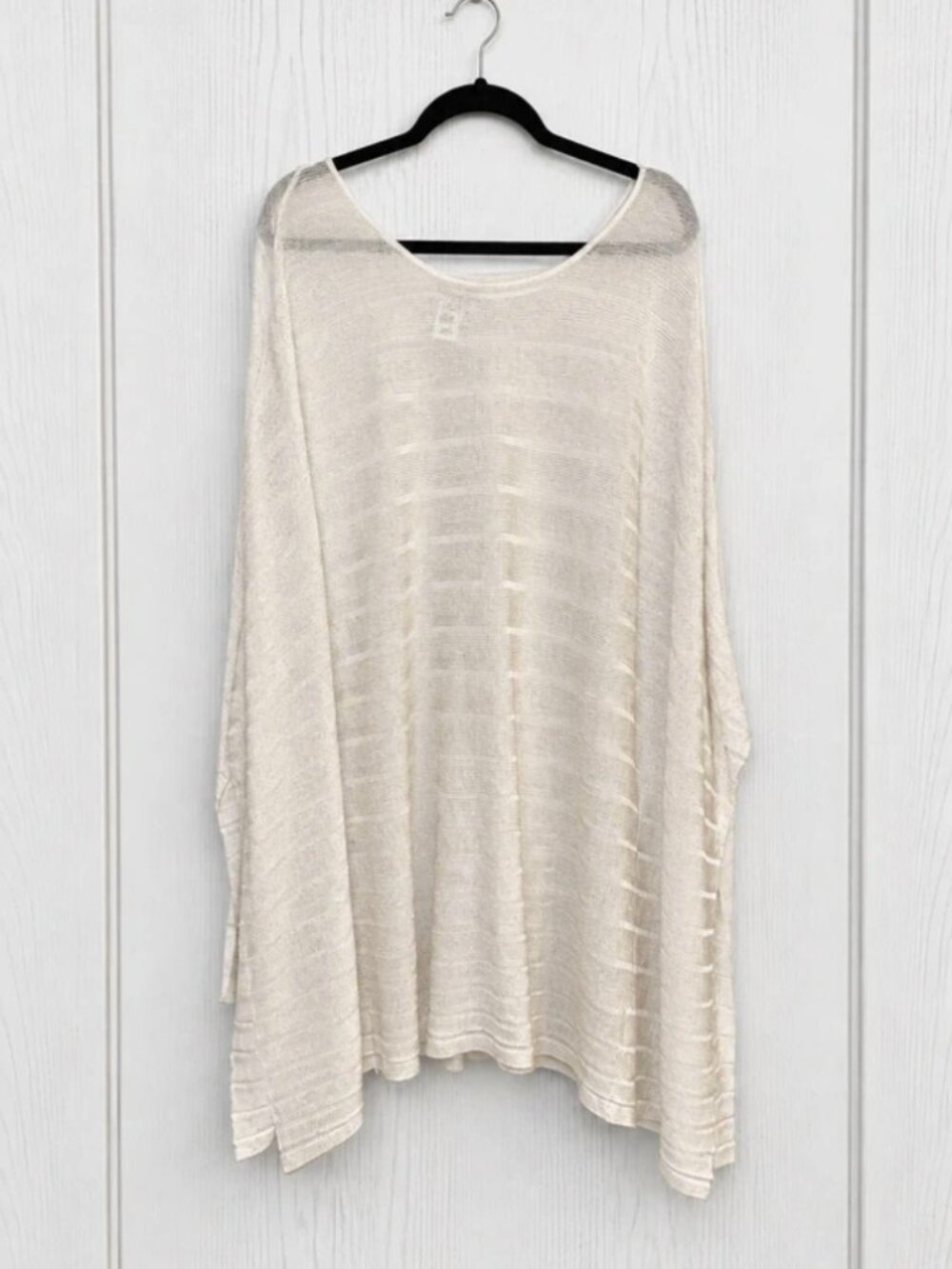 Coldwater Creek White Shimmery Sheer Shawl Poncho XL
